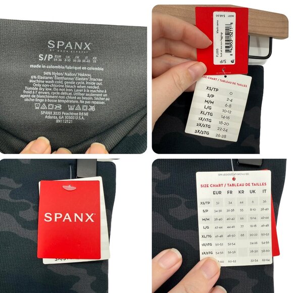 Spanx Camo Leggings Size SMALL Look At Me Now Black Seamless Shaping FL3515 NWT - Picture 10 of 10